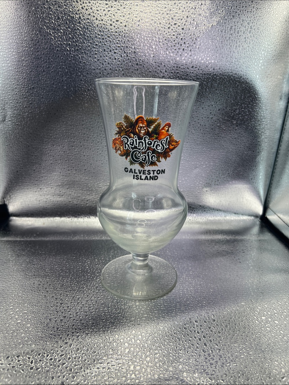 RAINFOREST Clear Logo Hurricane Glass with Orange and Green Accent